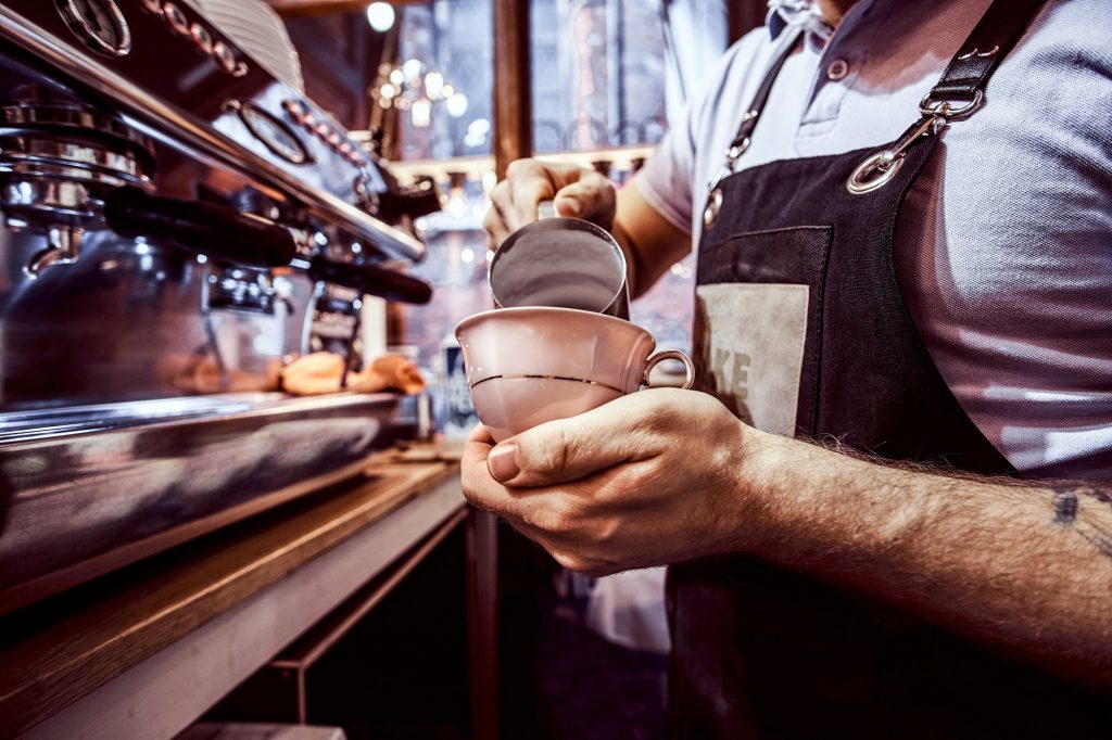 Barista working in a coffee shop