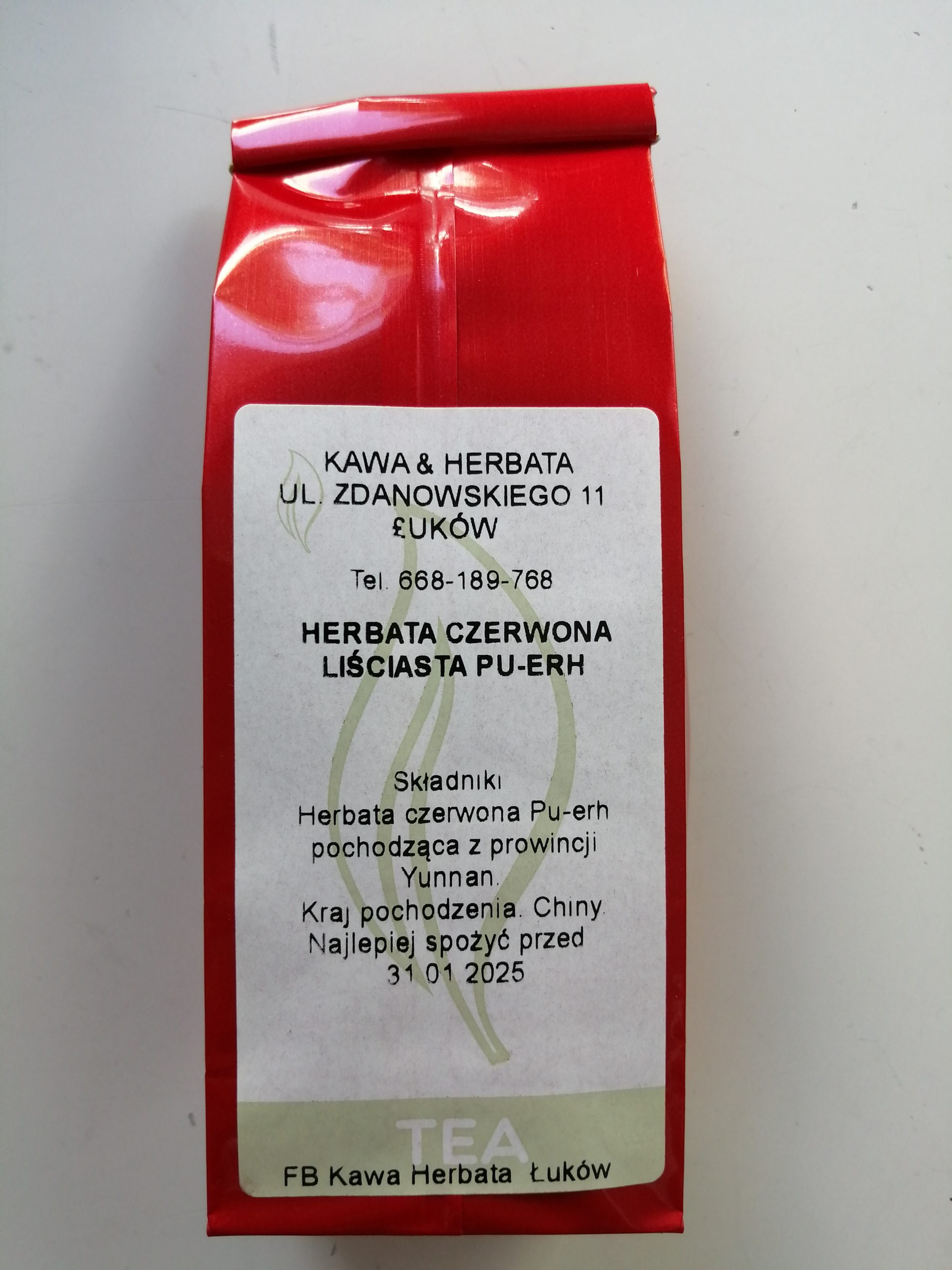 czerwona liściasta pu-erh