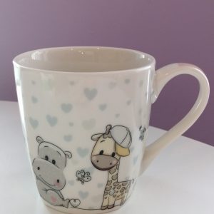 Kubek dziecięcy z motywem żyrafy i hipopotama