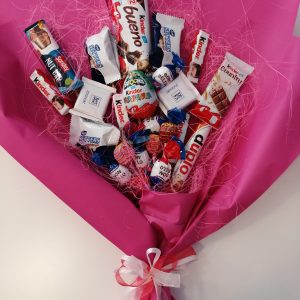 Bukiet słodyczy różowy