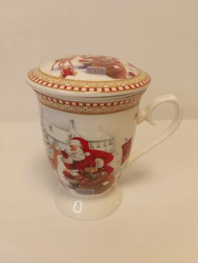 Kubek świąteczny z zaparzaczem, ozdobne opakowanie